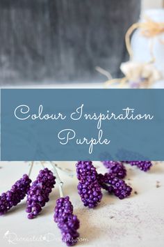 purple grapes are on the table with text that reads, color inspiration for purple