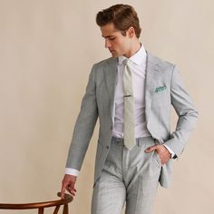 Saying "yes" to the wedding tie is so much earlier thanks to our stylish and affordable "under $30" Shoreside Stripe Tie. | Men's Tie Bar: Shoreside Stripe Sage Tie - Skinny, In Sage Green, Linen, Striped Classic Spring Suit And Tie Accessories For Semi-formal, Classic Ties For Groom, Suit And Tie Accessories For Semi-formal Summer Events, Classic Summer Tie For Groom, Elegant Suit And Tie Accessories For Groom In Summer, Classic Suit And Tie Accessories For Spring Wedding, Elegant Summer Suit And Tie Accessories For Groom, Classic Summer Wedding Suit And Tie Accessories, Dapper Tailored Ties For Wedding