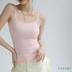 Lasaky - Black Camisole Tank Top: Thin, Stylish, Sexy, Sleeveless Shirt for Layering 115 Pounds, 130 Pounds, 150 Pounds, Silk Vest, Celebrity Plastic Surgery, The Kardashians, Black Camisole, Black Camis, Tank Top Camisole