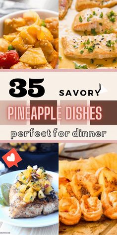 pineapple dishes for dinner with text overlay