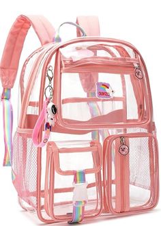 Mochila Aesthetic, Colours Name For Kids, Cute School Bags, Spool Crafts, Stylish School Bags, Clear Backpack, Felted Handbags