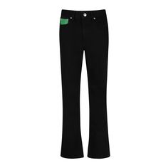 Crafted to lengthen your silhouette and ensure a fluid look, our women's straight jeans showcase structured Japanese denim, handcrafted in Los Angeles. Each pair is finished with our signature green Italian nappa leather detailing, providing a unique and distinct touch to each pair. 100% Cotton  Hand wash inside out, in cold water separately  Dry in Shade  Do not Bleach  Do not Tumble Dry  Cool Iron inside out if necessary, do not iron coin pocket Black Straight Jeans, Spring Suit, Leather Detailing, Japanese Denim, Shirt Sale, Jacket Sale, Nappa Leather, Swimwear Tops, Straight Jeans