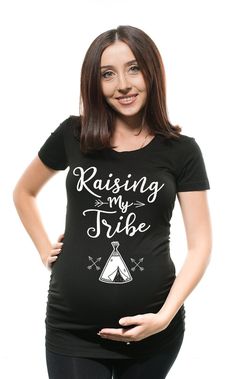 Pregnancy Top Maternity T-Shirt Birth Announcement Funny Maternity Top Raising My Tribe T-Shirt Maternity T-shirt Features: ➤97% Cotton 3% Spandex tee ➤Premium Quality Cotton ➤True-to-size Pregnancy Shirt ➤Ruched Sides for extra elasticity ➤Machine Wash Cold, Tumble Dry Low ➤Designed and Decorated in USA COLOR: BLACK, available sizes - S, M, L, XL-XXL. COLOR: Gray, available sizes - S, M, L, XL-XXL. #### SIZE CHART #### Please check attached image DELIVERY TIMES Standard Shipping UNITED STATES - Funny Birth Announcements, Funny Birth, Funny Maternity, My Tribe, Cool Fathers Day Gifts, Maternity Tees, Pregnancy Humor, Ash Gray, Pregnancy Tshirts