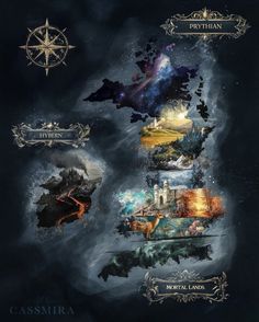 a map with many different locations in it