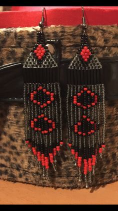 Felt Earrings, Felted Earrings, Native Beading, Handmade Beaded Earrings, Earring Inspiration, Native American Earrings, Native Beadwork, Handmade Earrings Beaded