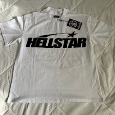 Brand New Never Worn Hellstar Tee New With Og Tags And Bag Size Medium Men’s Hell Star, White Black, White And Black, Tee Shirts, Mens Shirts, Black White, Man Shop, Size Medium, Brand New