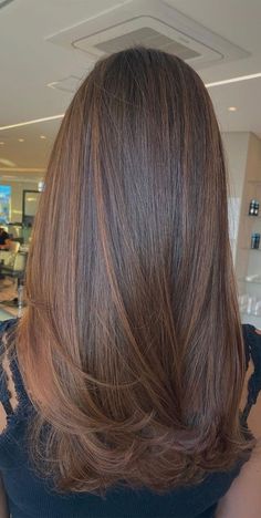 Bleach Hair Color, Brown Hair Color Shades, Brown Hair Looks, Brown Hair Inspo, Brown Hair Dye, Brunette Hair With Highlights, Hairstyles For Layered Hair, Long Hair Color, Brown Hair Balayage