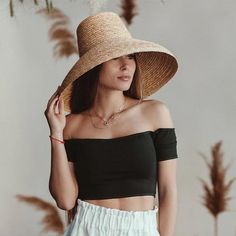 Carin Cylindrical Straw Hats Straw Bucket Hat, High Tops Women, Wide Brim Straw Hat, Simply Fashion, Boho Hat, Straw Hats, Sun Hats For Women, Sun Visor, Turbans