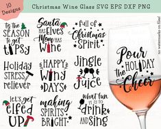 christmas wine glass svg bundle