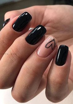 Grey Nails Black Tips, Short Nails For Healthcare Workers, Modern French Nail Designs, Wedding Nails With Black, Black Gel Nails Designs, Simple Goth Nails Short, Short Witch Nails, Black Fingernail Designs, Nude Black Nail Designs