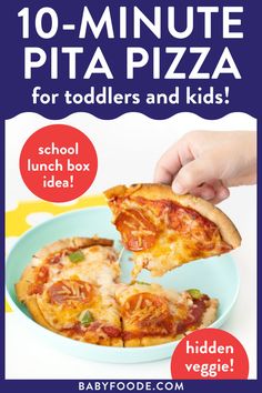 a flyer for a children's pizza party with the words 10 - minute pizza for toddlers and kids