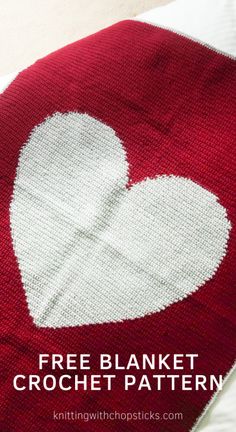 a crocheted heart blanket with the text, free blanket crochet pattern