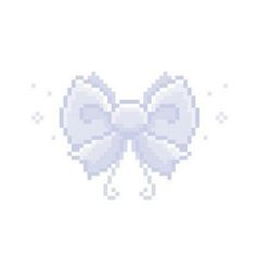 an image of a cross stitched bow on a white background in the style of pixel art