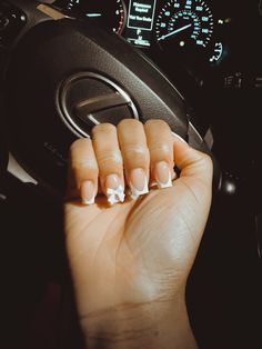 White French tip with bow French Tip With Bow, White French Tip, White French, Bling Nails, Artificial Nails, Cute Acrylic Nails, French Nails, White Nails, Short Nails