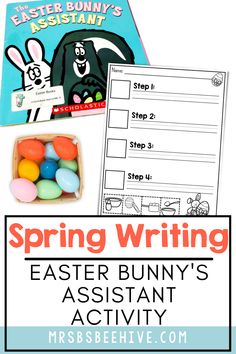 an easter bunny's assistant activity for kids to learn how to write and read