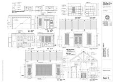 an architectural drawing shows the plans for a small, two - story house with lots of windows