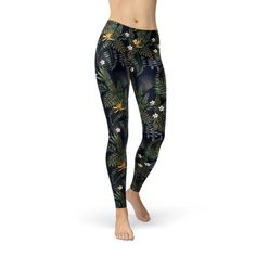 Bird of Paradise Black Leggings - Tropical dreams on your mind? Wistfully waiting for your own vacation in the lush jungles of the Caribbean? Reminiscent of the wild greenery on the Caribbean coast of the Yucatan in Mexico, these bold patterns and... Paradise Leggings, Womens Printed Leggings, Leggings Collection, Hard Workout, Womens Leggings, Bird Of Paradise, Active Leggings, Standup Paddle, Birds Of Paradise