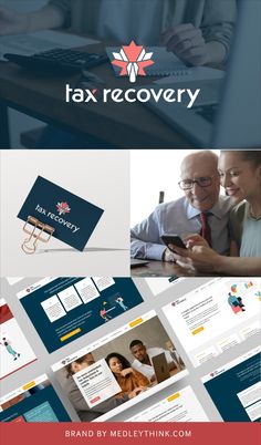 the tax recovery website is shown with several images and text, including an image of two people