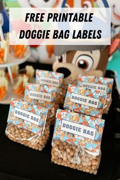 free printable doggie bag labels for doggie bags at a paw patrol birthday party