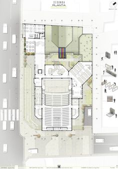 an aerial view of the auditorium floor plan