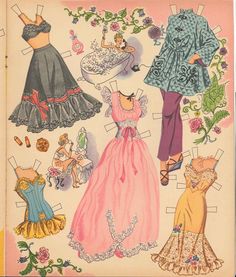 an old fashion magazine cover with women's dresses