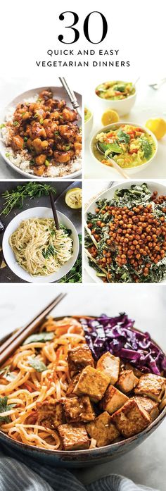 the cover of 30 quick and easy vegetarian dinners