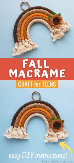 an easy fall macrame craft for teens to make