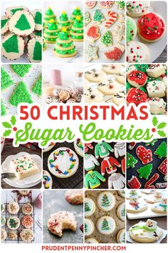 christmas sugar cookies collage with text overlay