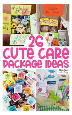 the collage is full of cute care package ideas for kids to use in their crafts