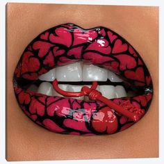 Lipstick Day Art Print by Vlada Haggerty | iCanvas Ombre Lipstick, Lip Artwork, Pop Art Lips, Lips Art Print, Lip Art Makeup, Lip Wallpaper, Orange Lips, Beautiful Lipstick, Lipstick Art