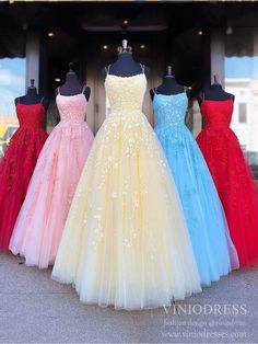 Spaghetti Strap Lace-Up Back Long Prom Dresses For Teens and Juniors F – Viniodress Lace Prom Dresses, School Dance Dresses, Cheap Prom Dresses Long, Prom Dresses Long Lace, Winter Formal Dresses, Prom Dresses Yellow, Spaghetti Strap Prom Dress, Lace Prom Dress, Prom Dresses For Teens