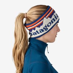 A knit headband that keeps your ears warm without overheating the rest of you, made from a skin-friendly 100% recycled polyester with a soft fleece lining that wicks moisture and dries quickly. Made in a Fair Trade Certified™ factory. - Across Oceans: Smolder Blue Patagonia Headband, Ski Headband, Loading Icon, 50% Logo, Knit Headband, Ear Protection, Apres Ski, Ear Warmers, Wicks