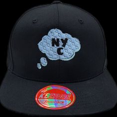 This Hat Is Based On A Logo I Created Honoring Nyc. Nyc Is Always On My Mind And This Thought Bubble Depicting Nyc Expresses That In Style. The Logo Also Glows In The Dark. Hip Hop Snapback Hat With Embroidered Logo, Black Embroidered Logo Snapback Hat, Black Hip Hop Snapback Hat With Embroidered Logo, Black Graphic Print Snapback Hat, Black Six-panel Snapback Hat With Embroidered Logo, Always On My Mind, Thought Bubbles, Snapback Hats, Glow In The Dark