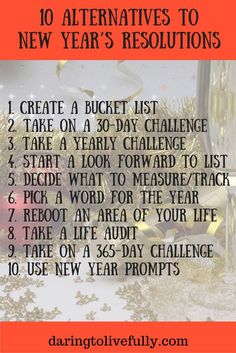 a list for the new year's resolution