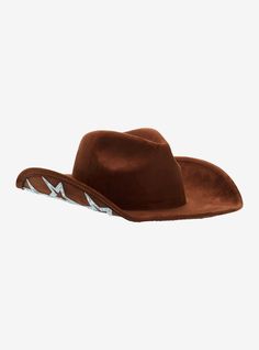 Yee-how do you not have this in your closet already?! This brown cowboy hat is decorated with supercute rhinestone stars underneath the brim.100% polyesterImported Western Style Brown Cap Costume Hat, Mens Hats Vintage, Cowboy Accessories, Brown Cowboy Hat, Mens Cowboy, Brown Hats, Halloween 2024, Cowgirl Hats, Cute Cows