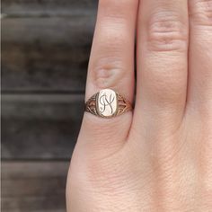 Vintage Ring Around Size 3.5 Stacking Bands, Gold Signet Ring, Vintage Ring, Ring Band, Signet Ring, 10k Gold, Vintage Rings, Band Rings, Gold Color