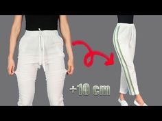 Hoe je een strakke broek 10 cm groter kunt maken, zodat hij perfect past! - YouTube Sewing Tips, Sewing Hacks, Tights, Sewing, Pants, Trousers