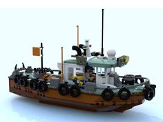 a lego boat is shown on a white background