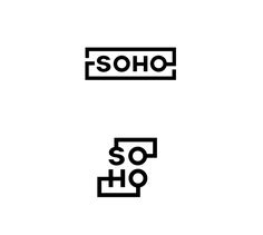 two black and white logos with the words soph, soph written on them