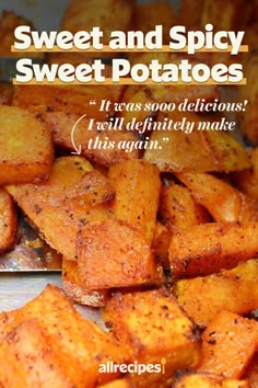 sweet and spicy sweet potatoes are the perfect side dish for any meal or appetizer