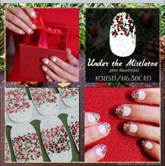 Under The Mistletoe Color Street, Nail Polish Art, Glitter Dipped, Under The Mistletoe, Festive Look, Nail Styles, Glitter Christmas