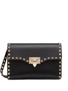 Studded Leather Bag, Valentino Garavani Bag, Black Leather Crossbody Bag, Valentino Rockstud, Leather Cap, Mini Handbags, Small Shoulder Bag, Black Cross Body Bag, Handbag Backpack