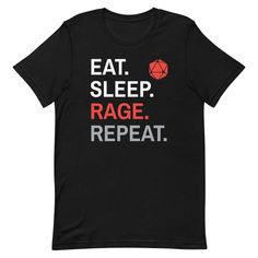 DnD Barbarian T-Shirt – Eat, Sleep, Rage, Repeat – Sunburst RPG Dnd Barbarian, The Brave, The Heat, Sweatshirts