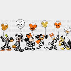 Skeleton Mickey Mouse And Friends Balloons Halloween Design - Dtf Heat Transfer Friends Balloons, Halloween Disney, Halloween Balloons, Disney Friends, Dtf Printing, Mickey Mouse And Friends, Halloween Celebration, Disney Halloween, Mickey And Friends