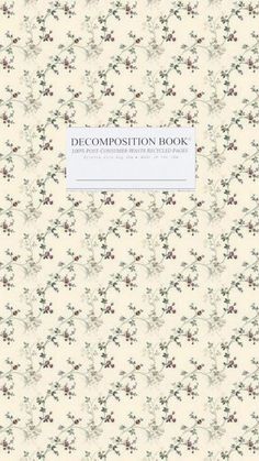 the decomposition book is shown in white and red flowers on a cream background