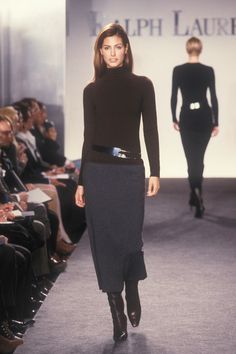 90s Minimalism Fashion, Elsa Benitez, Siren Outfit, Ralph Lauren Runway, Ali Michael, Ralph Lauren Fall, 90s Runway, Corporate Fashion