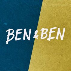 the word ben and ben written in white ink on a blue, yellow and black background