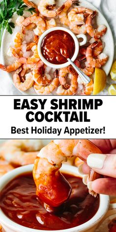 shrimp cocktail holiday appetizer Display Shrimp Cocktail, Shrimp Cocktail Platter, Shrimp Cocktail Display, Shrimp Cocktail Recipe Easy, Easy Shrimp Cocktail, Cocktail Display, Shrimp Cocktail Recipe, Christmas Breakfast Casserole, Cocktail Sauce Recipe