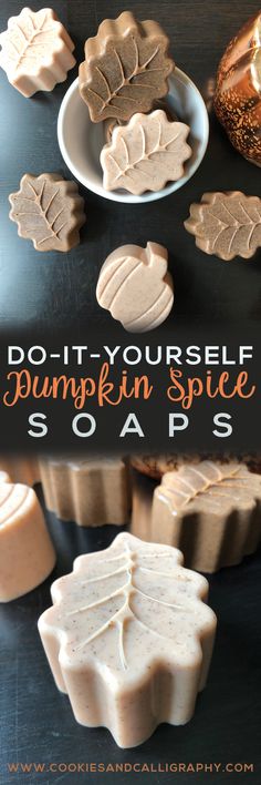 homemade pumpkin spice soaps with text overlay that reads do - it - yourself pumpkin spice soaps