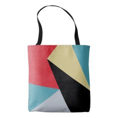 Geometric Colorful Modern Abstract Tote Bag - black gifts unique cool diy customize personalize Multicolor Travel Bag With Graphic Print, Everyday Rectangular Bag With Graphic Design, Everyday Tote Bag With Graphic Design, Modern Multicolor Shopping Bags, Modern Square Canvas Bag For Shopping, Modern Canvas Tote Bag, Modern Square Canvas Shopping Bag, Everyday Multicolor Bags With Graphic Print, Everyday Multicolor Graphic Print Bags